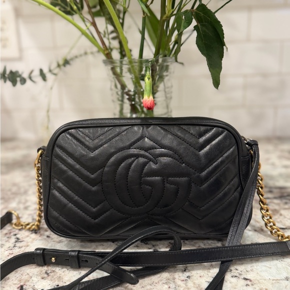 Gucci Black Quilted Leather GG Chain Crossbody Bag - Picture 3 of 15